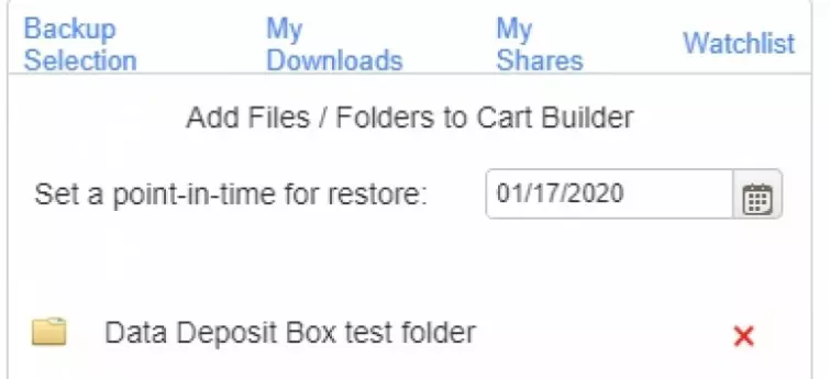 Data Deposit Box Backup Selection