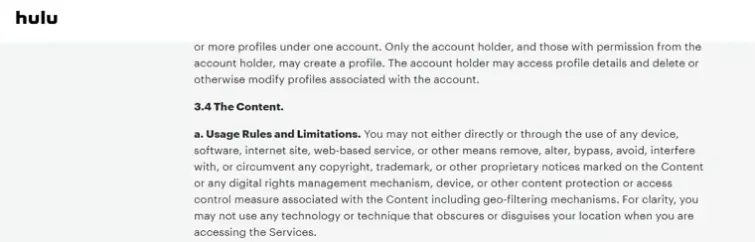hulu terms and conditions