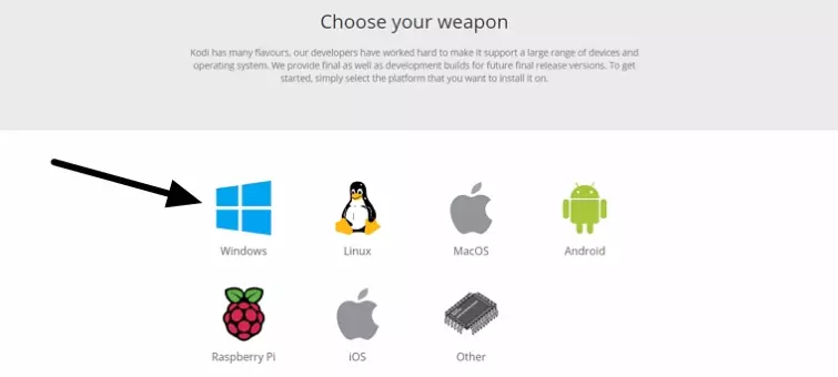 Choose your Kodi platform