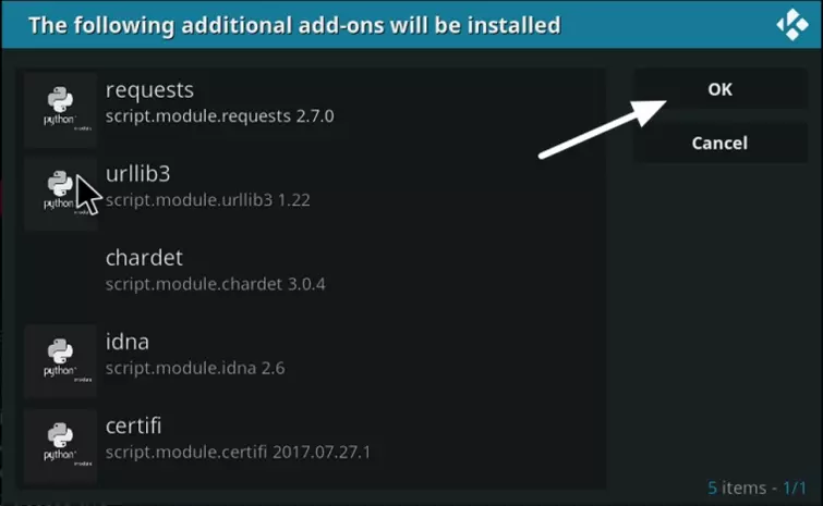 Additional addons in Kodi