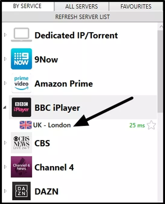 Connecting to a UK server