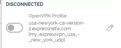 Connect and Disconnect OpenVPN Slider