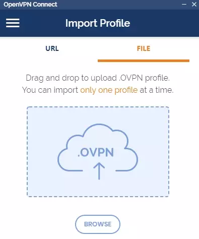 Drag and Drop .ovpn profile