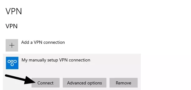 Connect to Windows VPN Manually