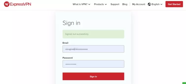 Sign in ExpressVPN iOS