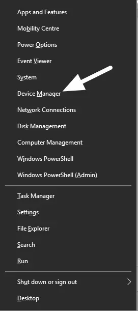 Click on device manager