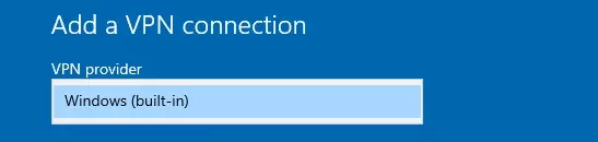 Windows Built-in VPN Connection