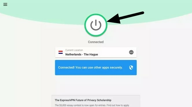 ExpressVPN connect button