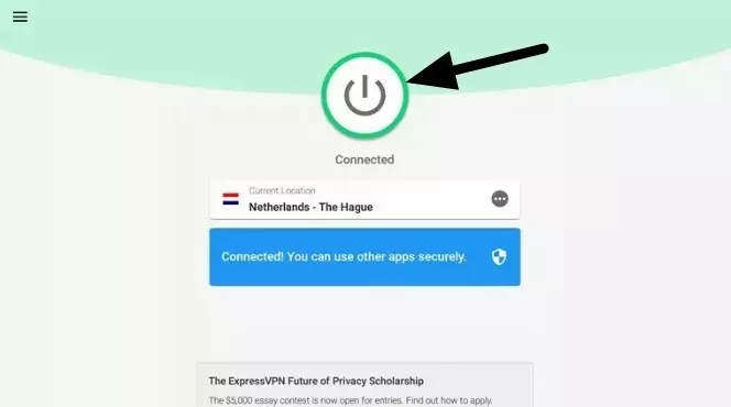 ExpressVPN connect button