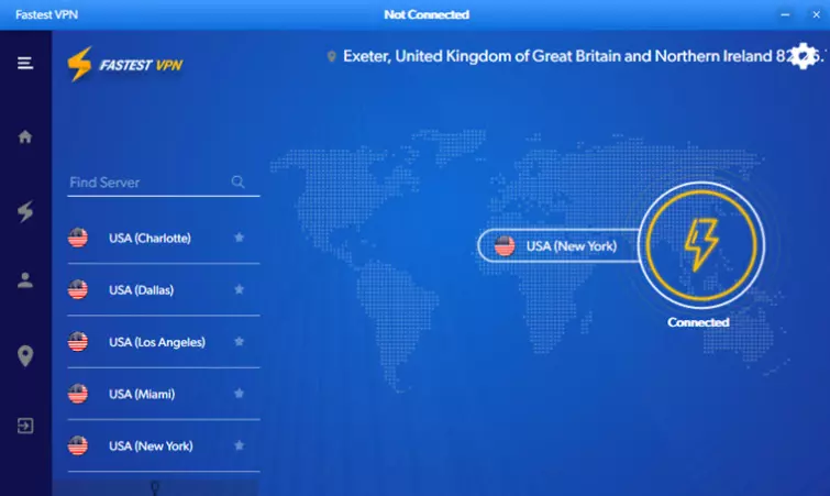 FastestVPN connecting to US server