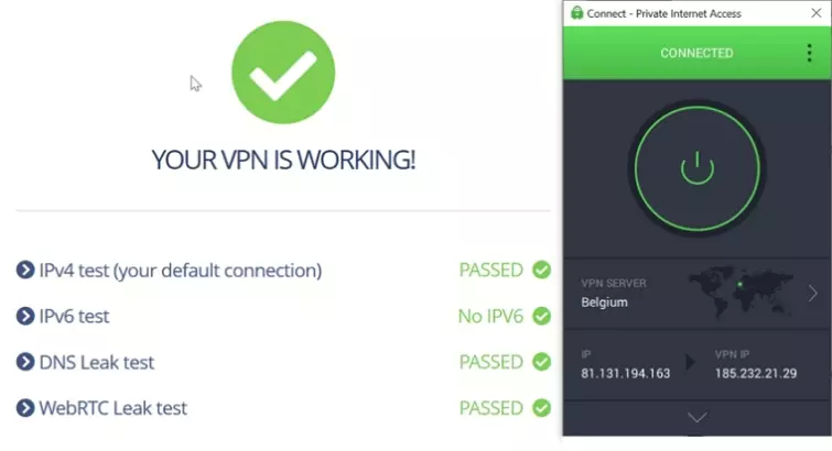 Private Internet Access Leak Test