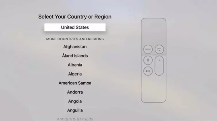 Select country