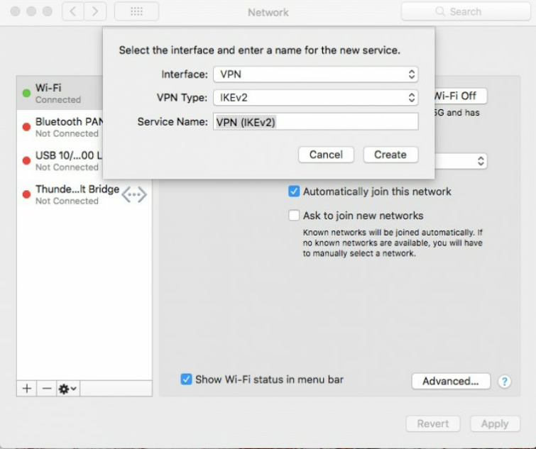 Configuration VPN sur Mac
