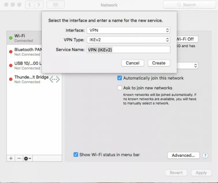 VPN setup on Mac