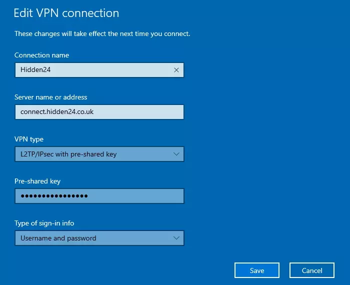 edit vpn settings