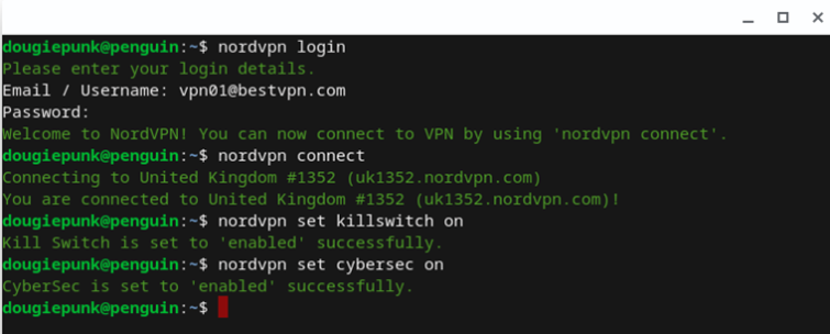 additional features shown in terminal
