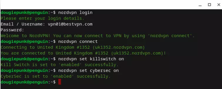 additional features shown in terminal