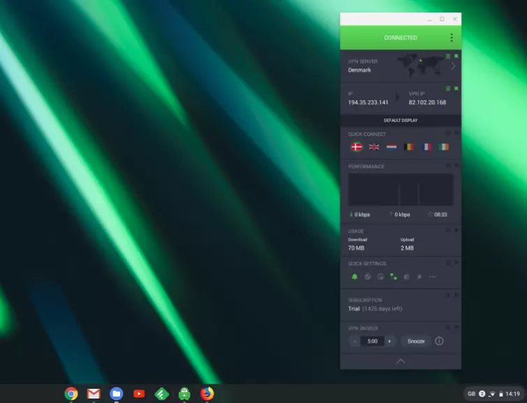 PrivateInternetAccess VPN connected via Linux BETA