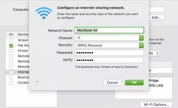 configure your sharing network
