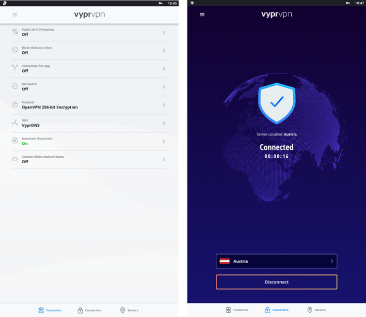VyprVPN Android uygulaması