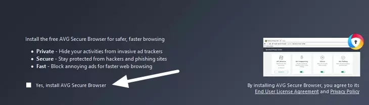 install AVG secure browser
