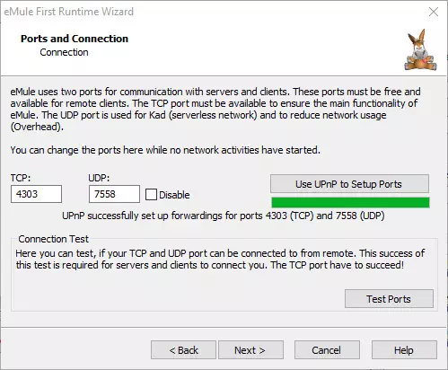 ports and connection emule