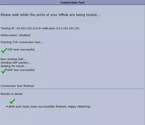 connection testing in emule