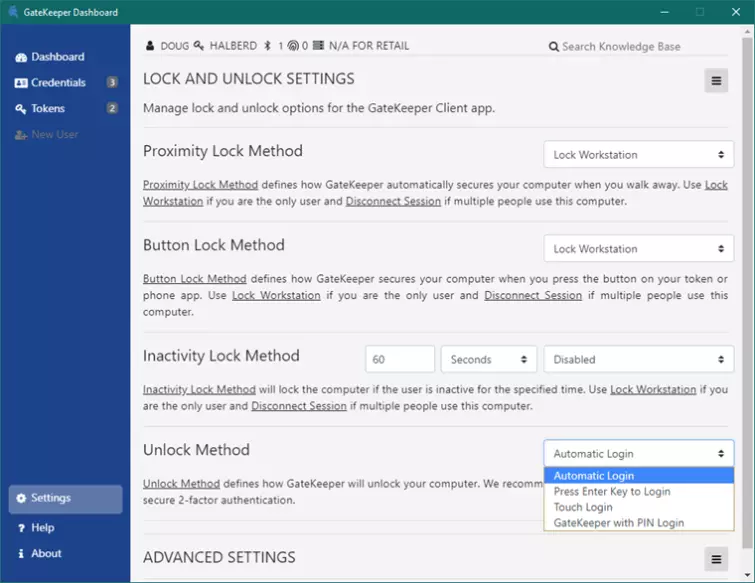 lock and unblock gatekeeper settings