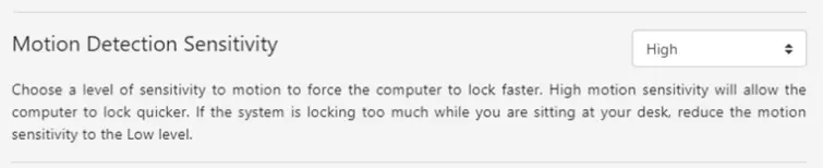 Motion detection sensitivity