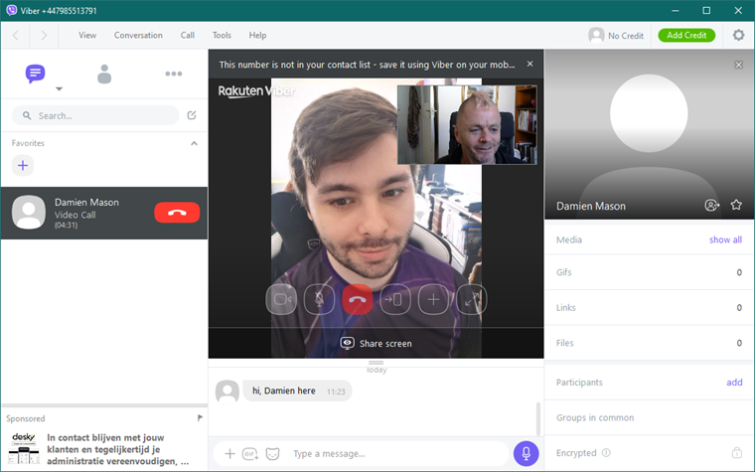 Team call with Viber