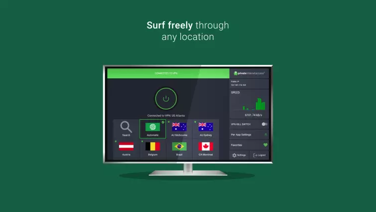 PrivateInternetAccess Smart TV App