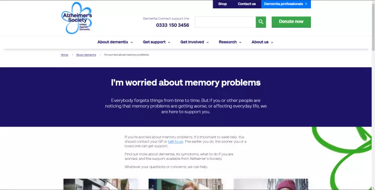 Alzheimer's Society website