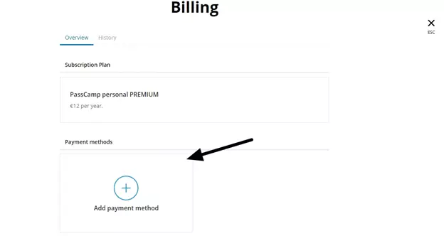 PassCamp billing