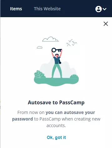 PassCamp auto save function