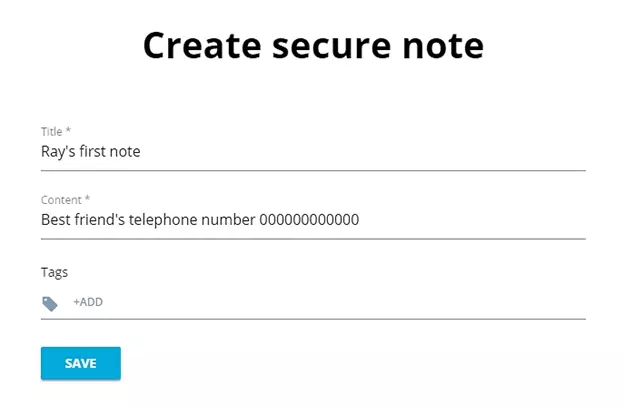 Create a encrypted note