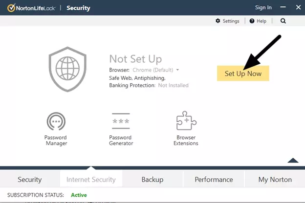 Internet security set up