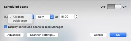 Intego schedule scan