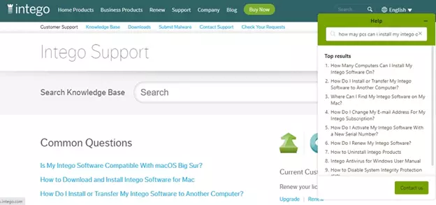 Intego customer care