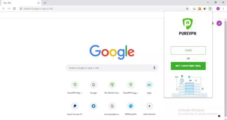 PureVPN browser extension