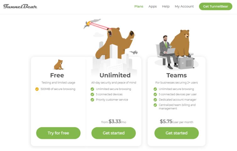 TunnelBear: Secure VPN Service