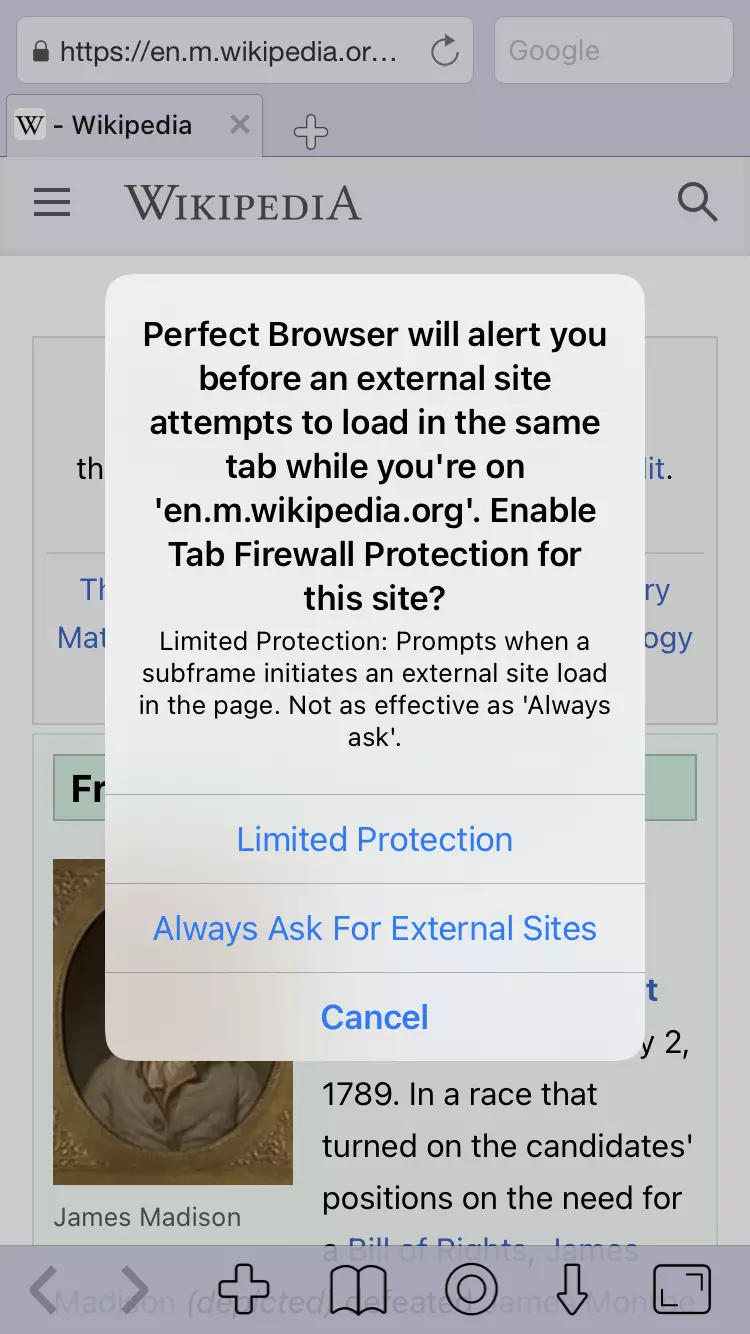 perfect browser tab firewall Perfect Browser alert