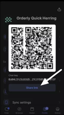 QR Code Share Link to Chat