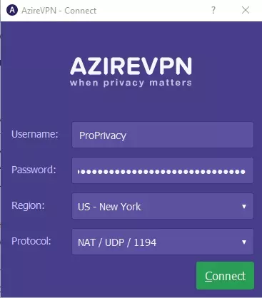 AzireVPN Login