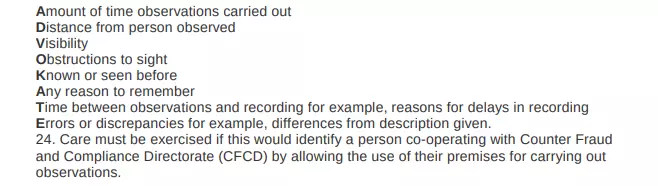 physical surveillance missions with a handy acronym