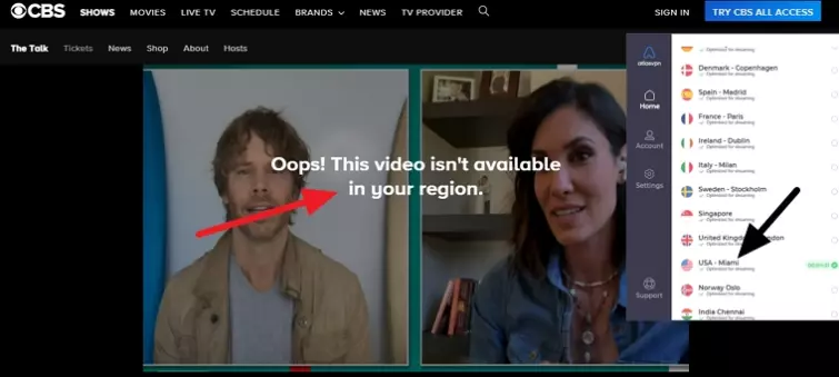 AtlasVPN not unblocking CBS