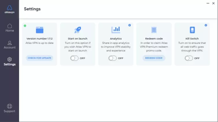 AtlasVPN settings