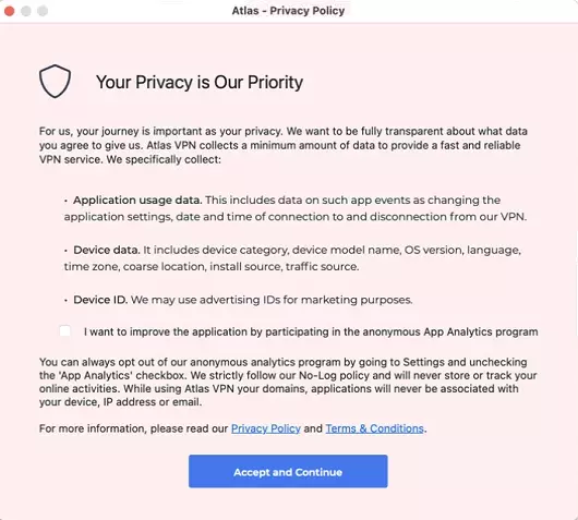 Atlas VPN privacy policy