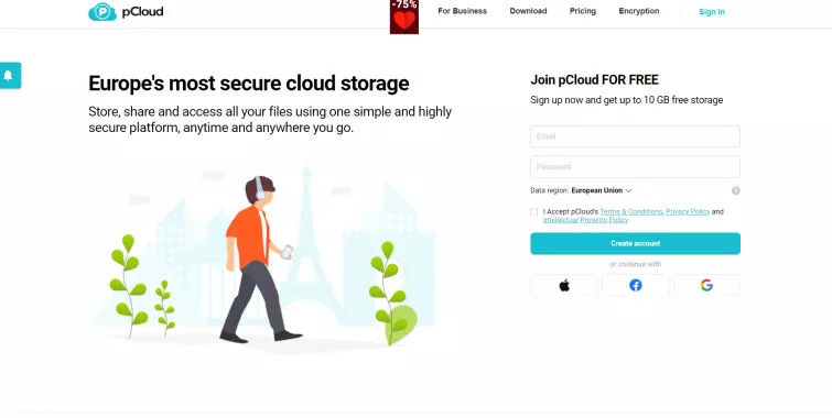 pCloud website