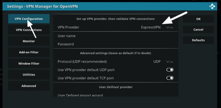 VPN configuration