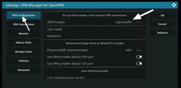 VPN configuration
